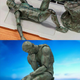 Illustration for article titled A fully articulated posable THE THINKER figure... *not* a statue.